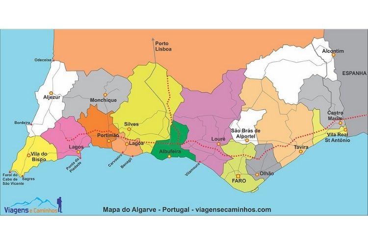 mapa algarve