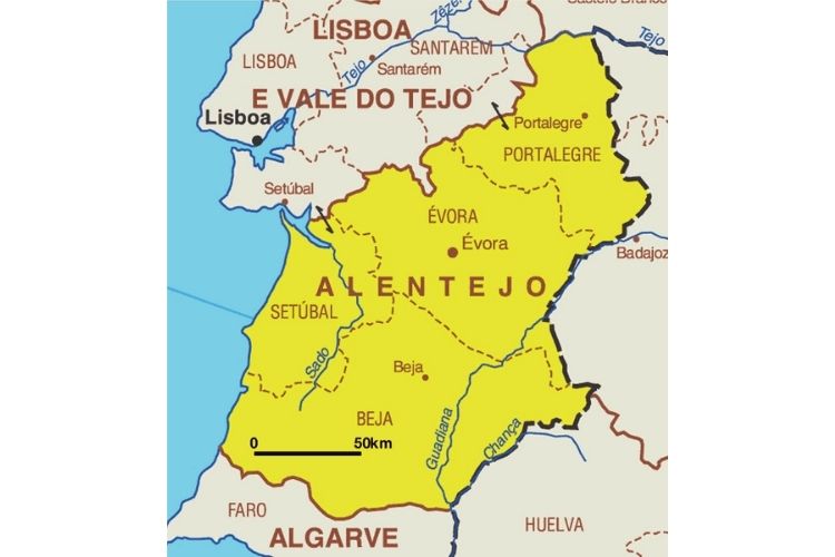 cidades do alentejo mapa