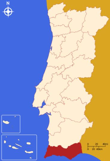 cidades do algarve - mapa regiao sul de Portugal